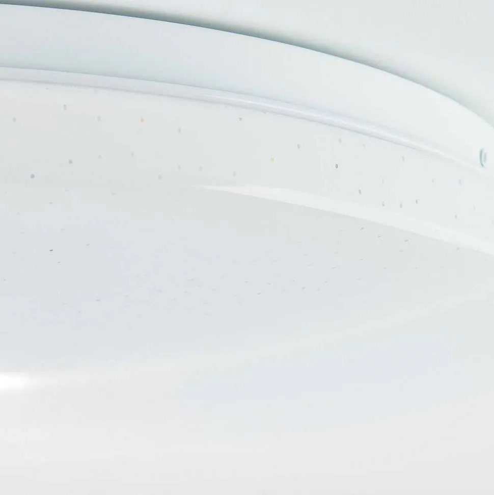 Plafonnier Brilliant Heddy Led Blanc, 1 Lumiere, Telecommandes, Changeur De Couleurs