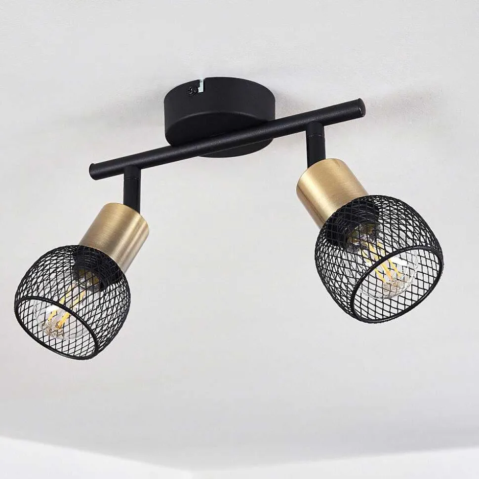 Plafonnier Cairns Vieux Laiton, Noir, 2 Lumieres