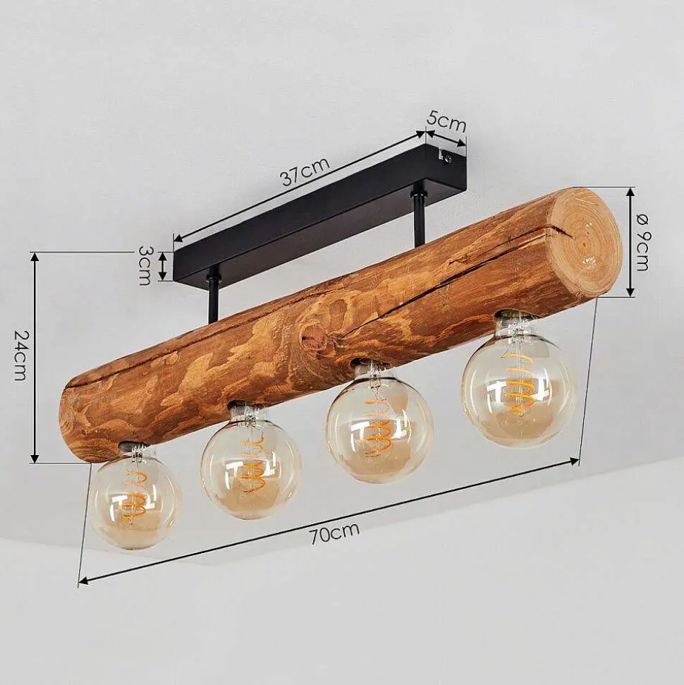 Plafonnier Canedo Noir, 4 Lumieres