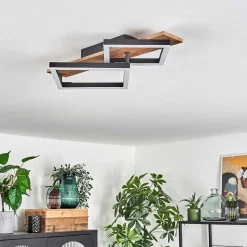 Plafonnier Cascada Brun, Couleur Bois, Noir, 1 Lumiere