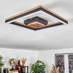 Plafonnier Cascada Led Brun, Couleur Bois, Noir, 1 Lumiere