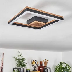 Plafonnier Cascada Led Brun, Couleur Bois, Noir, 1 Lumiere