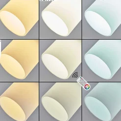 Plafonnier Cerejeiras Led Chrome, 2 Lumieres, Telecommandes, Changeur De Couleurs