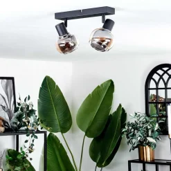 Plafonnier Cevio Noir, 2 Lumieres