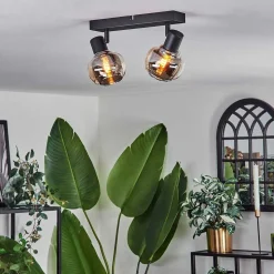 Plafonnier Cevio Noir, 2 Lumieres