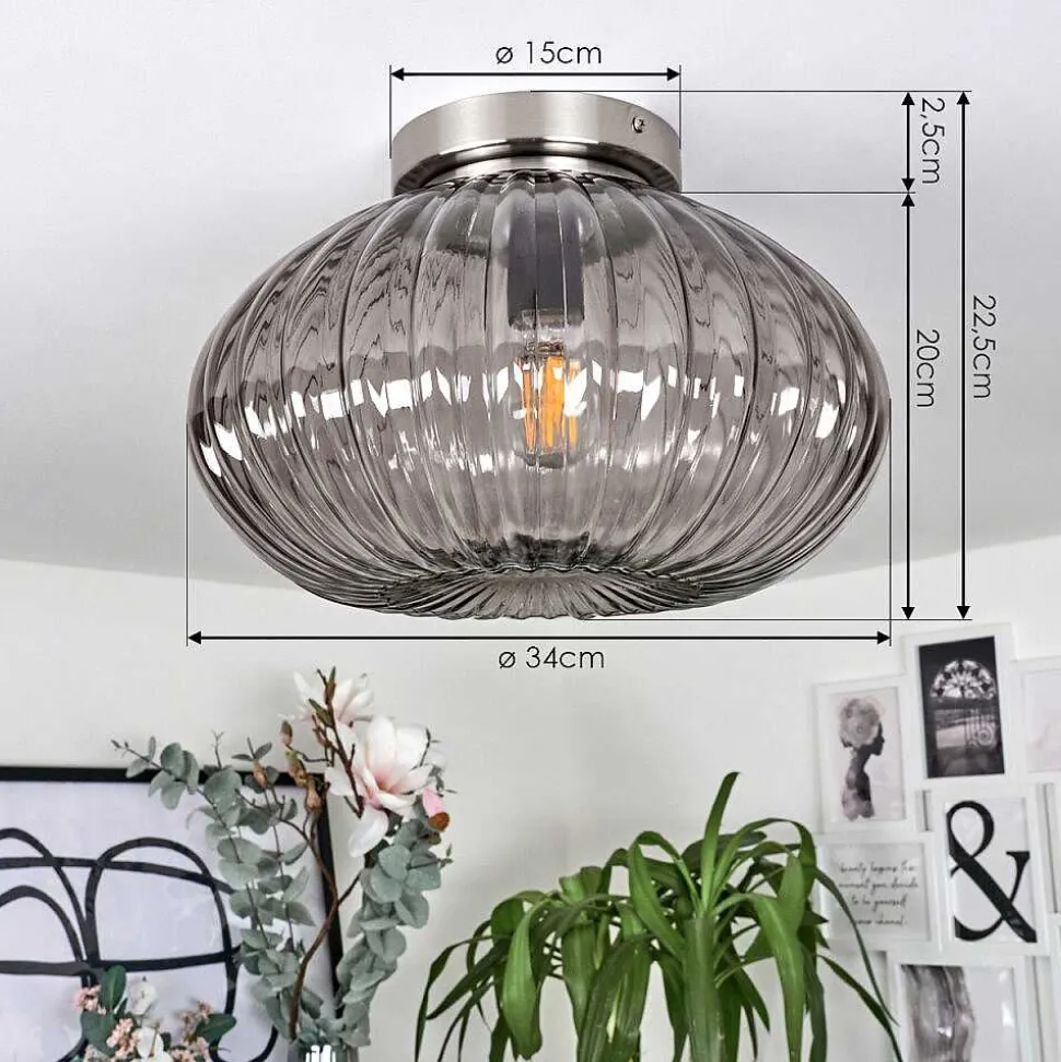 Plafonnier Chapal Nickel Mat, 1 Lumiere