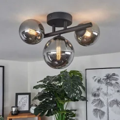 Plafonnier Chariton Led Noir, 3 Lumieres