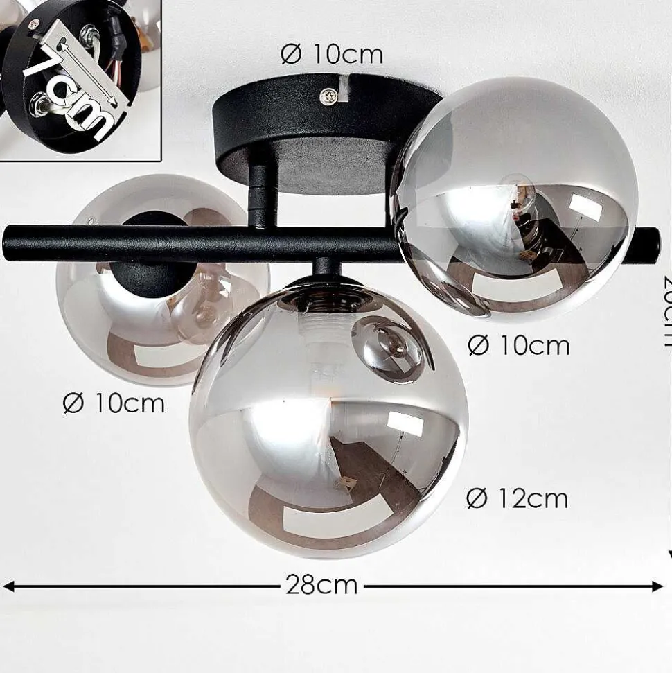 Plafonnier Chariton Noir, 3 Lumieres