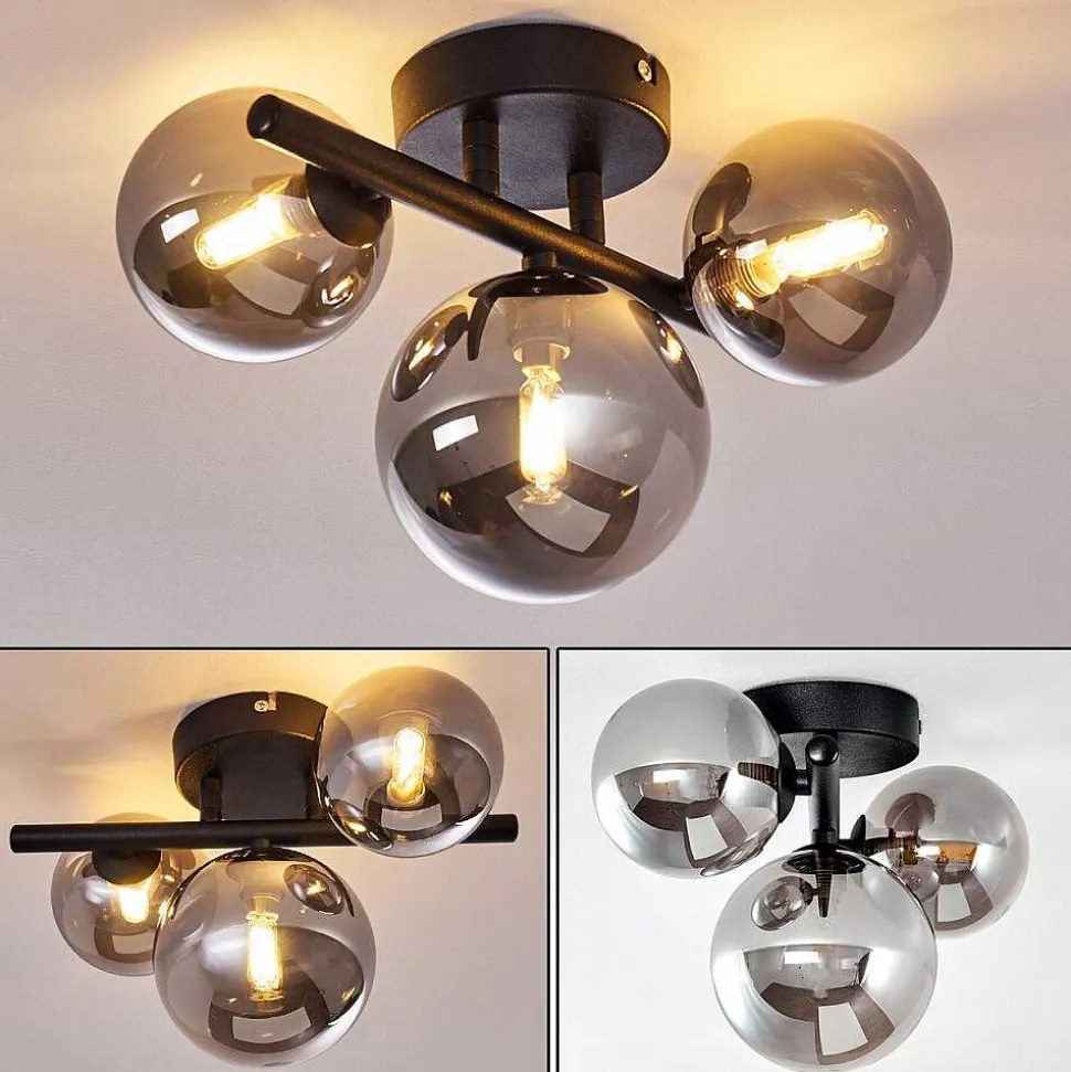 Plafonnier Chariton Noir, 3 Lumieres