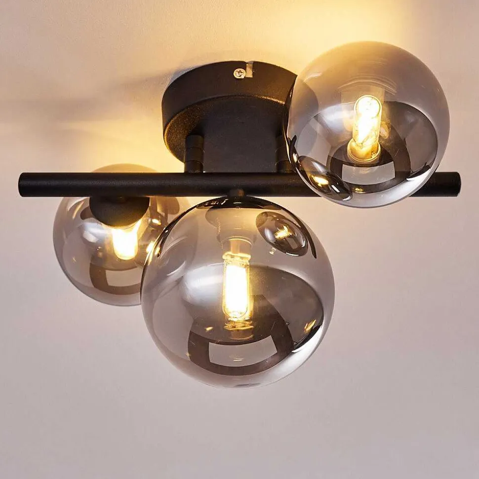 Plafonnier Chariton Noir, 3 Lumieres
