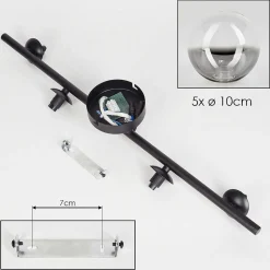 Plafonnier Chehalis Clair, Fume, 5 Lumieres