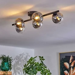 Plafonnier Chehalis Clair, Fume, 5 Lumieres