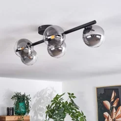 Plafonnier Chehalis Clair, Fume, 5 Lumieres