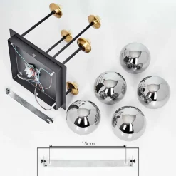 Plafonnier Chehalis Laiton, Noir, 5 Lumieres