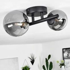 Plafonnier Chehalis Led Noir, 2 Lumieres