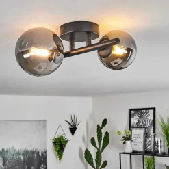 Plafonnier Chehalis Led Noir, 2 Lumieres