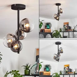 Plafonnier Chehalis Noir, 4 Lumieres