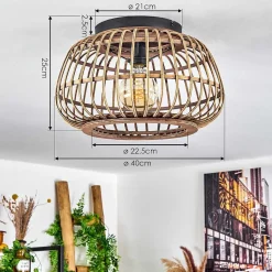 Plafonnier Combeima Noir, 1 Lumiere