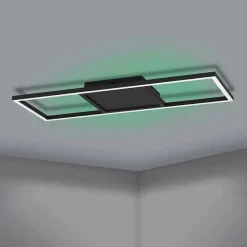 Plafonnier Eglo Calagrano-Z Led Noir, 1 Lumiere, Changeur De Couleurs