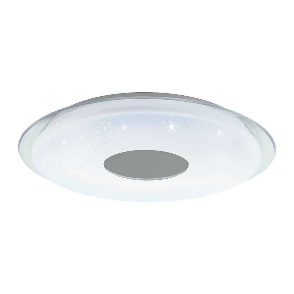Plafonnier Eglo Lanciano-Z Led Transparent, Blanc, 4 Lumieres, Changeur De Couleurs