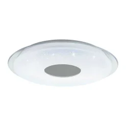 Plafonnier Eglo Lanciano-Z Led Transparent, Blanc, 4 Lumieres, Changeur De Couleurs