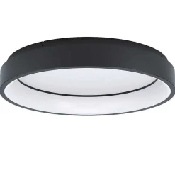 Plafonnier Eglo Marghera-Z Led Noir, 4 Lumieres, Changeur De Couleurs
