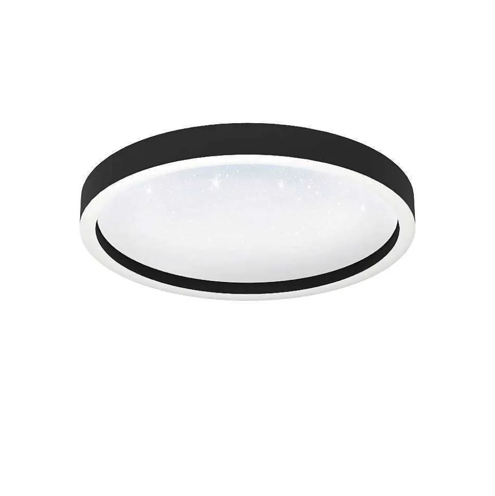 Plafonnier Eglo Montemorelos-Z Led Noir, 1 Lumiere, Changeur De Couleurs
