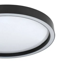 Plafonnier Eglo Montemorelos-Z Led Noir, 1 Lumiere, Changeur De Couleurs