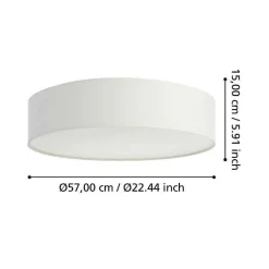 Plafonnier Eglo Romao-Z Led Blanc, 1 Lumiere, Changeur De Couleurs