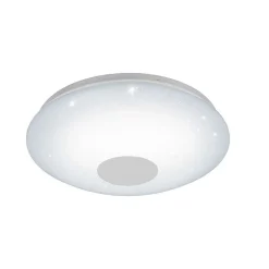 Plafonnier Eglo Voltago-C Led Aspect Cristal, Blanc, 1 Lumiere, Changeur De Couleurs