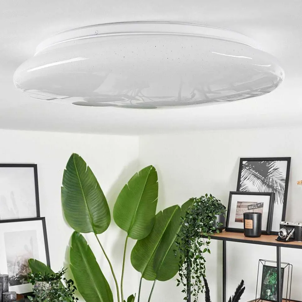 Plafonnier Esgos Led Blanc, 1 Lumiere, Telecommandes