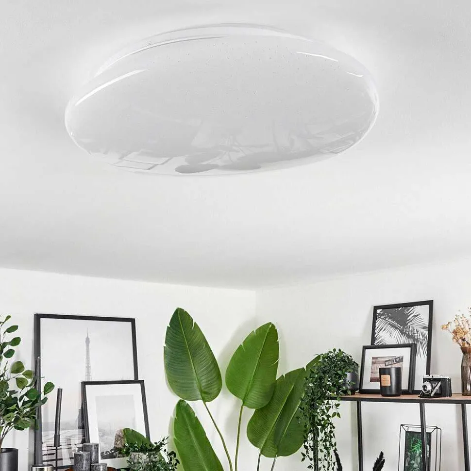 Plafonnier Esgos Led Blanc, 1 Lumiere, Telecommandes