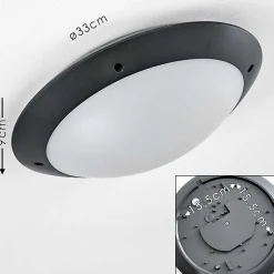 Plafonnier Exterieur Grafton Anthracite, 2 Lumieres