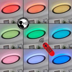 Plafonnier Gladstone Led Noir, Blanc, 1 Lumiere, Telecommandes