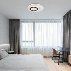 Plafonnier Globo Jacques Led Noir, Blanc, 1 Lumiere, Telecommandes