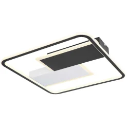 Plafonnier Globo Jenna Led Noir, Blanc, 1 Lumiere, Telecommandes