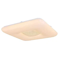 Plafonnier Globo Trystan Led Blanc, 1 Lumiere, Telecommandes, Changeur De Couleurs