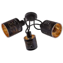Plafonnier Globo Tunno Noir, 3 Lumieres