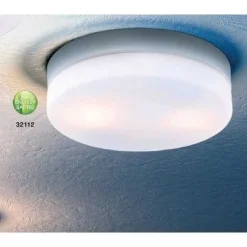 Plafonnier Globo Vranos Acier Inoxydable, Argente, Blanc, 2 Lumieres