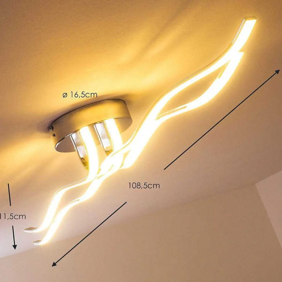 Plafonnier Globo Wave Led Chrome, 1 Lumiere