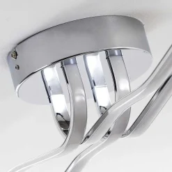 Plafonnier Globo Wave Led Chrome, 1 Lumiere