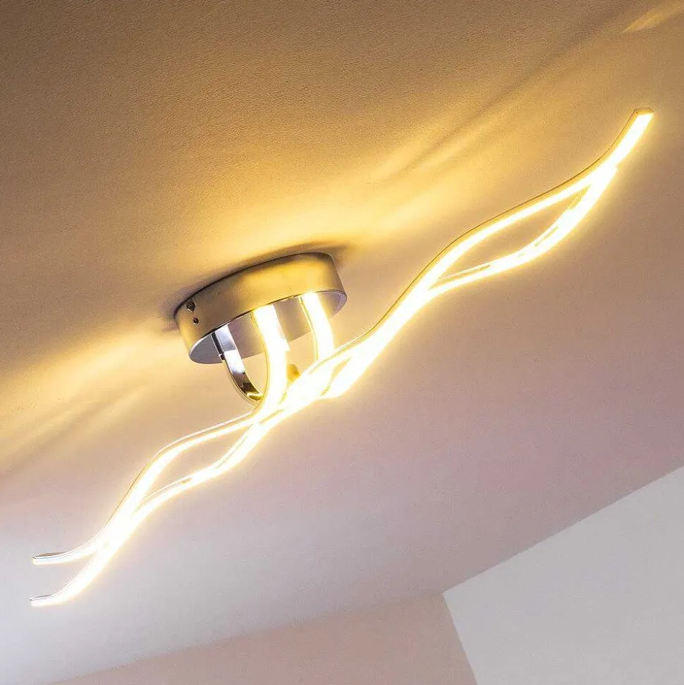 Plafonnier Globo Wave Led Chrome, 1 Lumiere