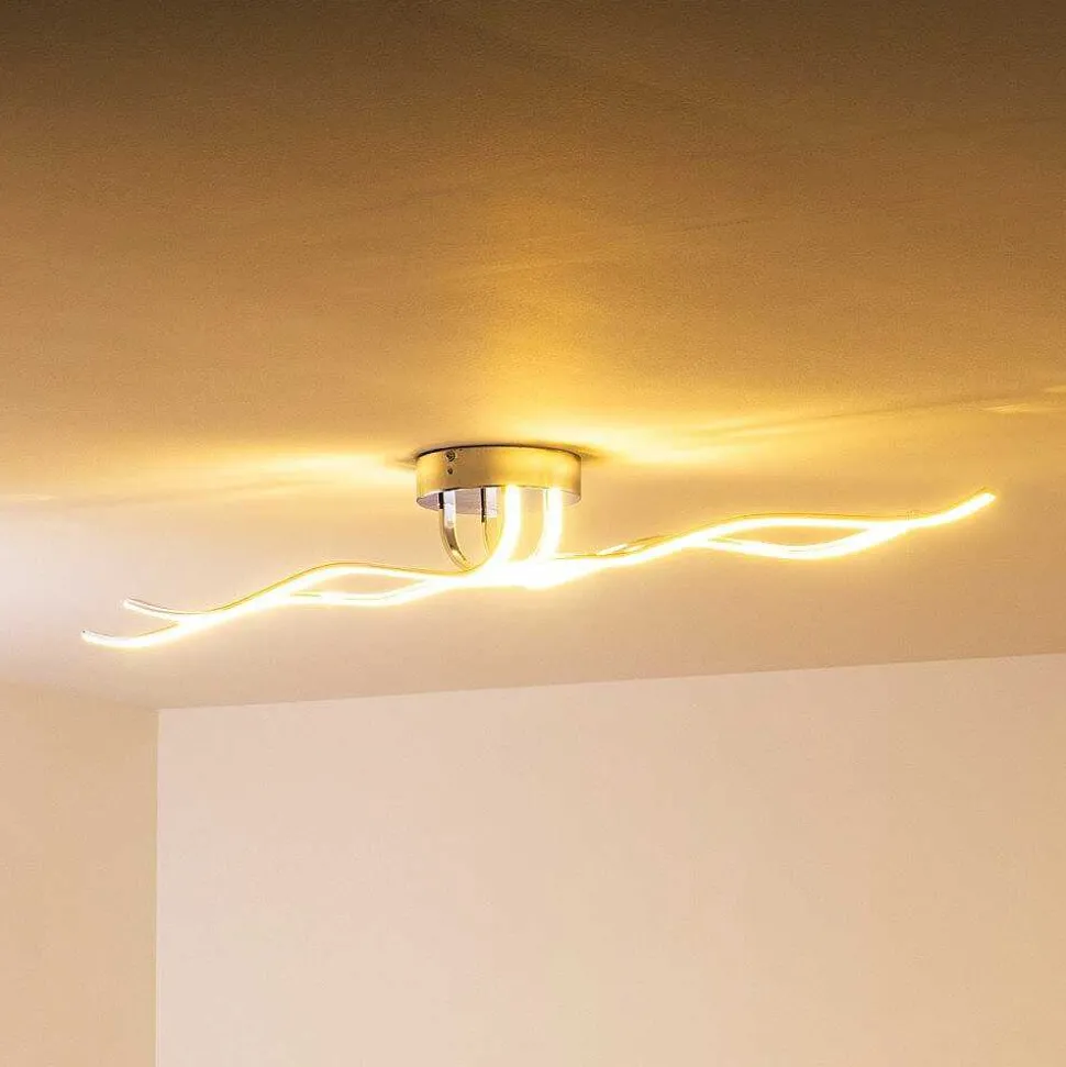 Plafonnier Globo Wave Led Chrome, 1 Lumiere