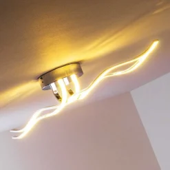 Plafonnier Globo Wave Led Chrome, 1 Lumiere