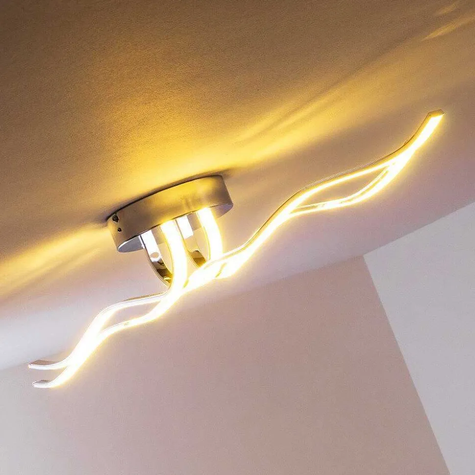 Plafonnier Globo Wave Led Chrome, 1 Lumiere