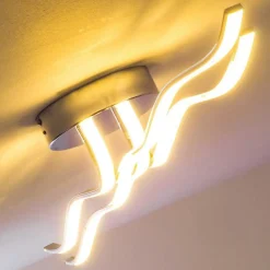 Plafonnier Globo Wave Led Chrome, 1 Lumiere