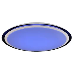 Plafonnier Globo Xaver Led Noir, Blanc, 2 Lumieres, Telecommandes, Changeur De Couleurs