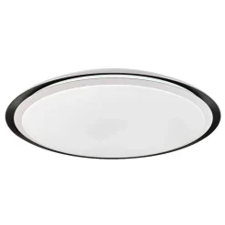 Plafonnier Globo Xaver Led Noir, Blanc, 2 Lumieres, Telecommandes, Changeur De Couleurs