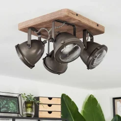 Plafonnier Glostrup Brun, Acier Inoxydable, 4 Lumieres