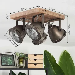 Plafonnier Glostrup Brun, Acier Inoxydable, 4 Lumieres